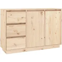 vidaXL skænk 111x34x75 cm massivt fyrretræ