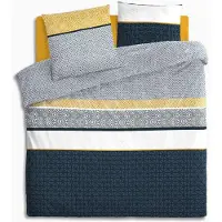 Dekoracja domu Patalynės komplektas mėlynas etninių dryžių patalynės antklodė 100% medvilnė 240x220cm