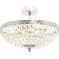 QAZQA Klassisk loftslampe stål med krystal 3-lys - Mondrian