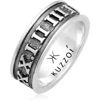 KUZZOI Ring 'Zahlen' sort / sølv