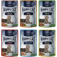Happy Cat Økonomipakke Pouch Meat i sauce 24 x 85 g - Mix II: 4 varianter