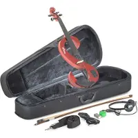 Stagg S-Shaped Electric Violin Outfit Metallic Red