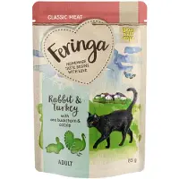 Feringa Økonomipakke: 48 x 85 g Classic Meat Menu Portionspose - Kanin & kalkun med havtorn og kattemynte