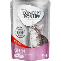 Concept for Life Kitten Okse i sauce - Kornfri - 24 x 85 g