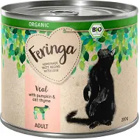 Feringa Økomenu Adult 12 x 200 g - Øko Kalv med Øko Græskar & Øko Katteglæde