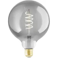 Eglo E27 LED G125 røgfarvet globe dekorationspære med spiral og varmt hvidt lys