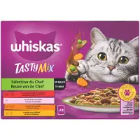Whiskas 1+ Tasty Mix Chef's Choice i sauce vådfoder til katte multipack (poser 85 g)