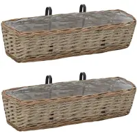 vidaXL Plantekasse Til Balkonen Kurveflet Med Pe-Foring - 60 x 18 x 13 cm