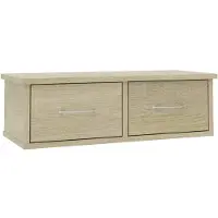 vidaXL væghængt skuffe 60x26x18,5 cm konstrueret træ sonoma-eg