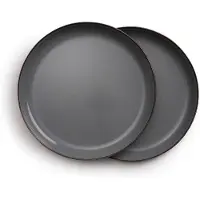 Barebones 8 tommer salatplade - sæt med 2 salatplader - emaljeplader - holdbart køkken eller campingplade (skifergrå)