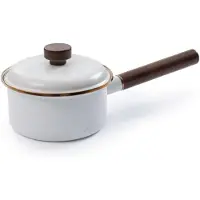 Barebones emalje gryde - stålkogepotte til køkkenet og camping holdbar sauce pande med låg (æggeskal)