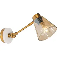 QAZQA Art Deco væglampe bronze med marmor og ravglas - Nina