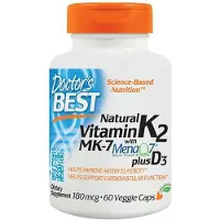 Doctors Best , Naturlig Vitamin K2 MK-7 med MenaQ7 plus D3, 180 mcg, 60 Veggie Caps