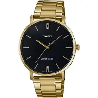 Casio Dameur LTP-VT01G-1BUDF Classic Sort/Gul guldtonet stål Ø34 mm