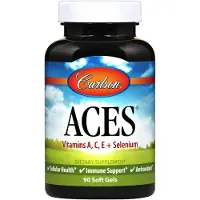 Carlson Labs , ACES, Vitaminer A, C, E + Selen, 90 Mygge