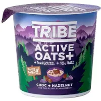 Tribe Active Oats+ Gryder, Chokolade + Hasselnød - 8 x 60g