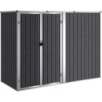 vidaXL redskabsskur til haven 225x89x161 cm galvaniseret stål antracit