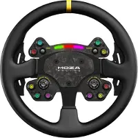 Moza Racing RS V2 Steering Wheel Round - Leather (33 cm) - Wireless Wheel - PC