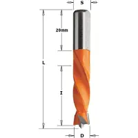 Cmt 306.030.21 Solid Carbide Dowel Drill 3mm (1/8-tum) Diameter 8x20mm Shank Höger rotation