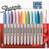 Sharpie 2157681, Forskellige farver, Fin spids, 1 mm, Keramisk, Stof, Læder, Papir, Plast, Træ, Blister, 12 stk