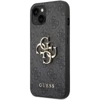 GUESS 4G Big Metal Logo iPhone 14 Hybrid Cover - Sort