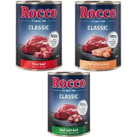 Rocco Økonomipakke: 24 x 400 g Classic Blandet pakke - Ekslusiv-Mix: Okse, Okse & Laks, Okse & And