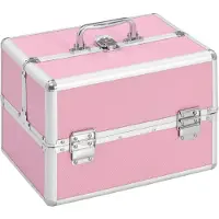 vidaXL makeupkuffert 22 x 30 x 21 cm pink aluminium