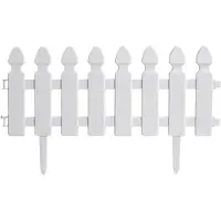 24hShop Lavt hegn til blomsterbed - Hvid