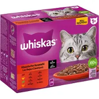 Whiskas 1+ Adult 24 x 85 g - Klassisk udvalg i sauce (24 x 85 g)