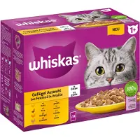Whiskas Megapakke: 48 x 85 g 1+ Adult portionsposer - Fjerkræudvalg i gelé