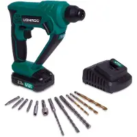 Vonroc Borehammer 20V - 3-i-1 Slagboremaskine - Pneumatisk - 1.3 Joule | Inkl. 2.0Ah akku, oplader & tilbehør