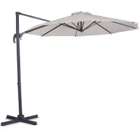 Vonroc Premium Parasol Bardolino Ø300cm – inkl krydsfod og overtræk - rund | Beige