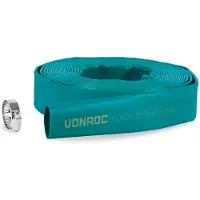 Vonroc Fladslangesæt 10m – 32mm | Til Dykpumper | Inkl. Rustfri Slangeklemme | Høj Flowkapacitet & UV-resistent | Universel