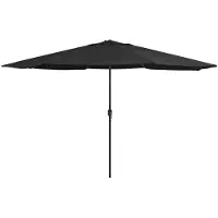 vidaXL parasol med metalstang 390 cm sort