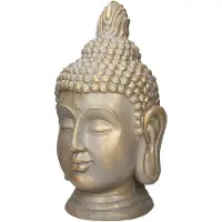 ECD-Germany ECD Germany Buddha hoved statue 53 cm - lavet af polyresin - bronze look - til yoga, Feng Shui eller meditationsværelse - hus, lejlighed og have -