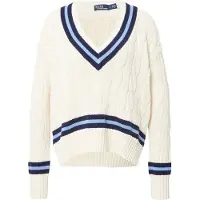 Ralph Lauren Polo Ralph Laurentil kvinder. 211891676001 Ikonisk beige cricket-trøje (XXS), Casual, Bomuld