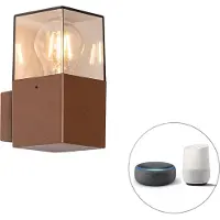 QAZQA Smart udendørs væglampe rustbrun IP44 inkl. Wifi P45 - Danmark