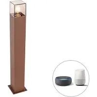 QAZQA Smart stående udendørslampe rustbrun 70 cm inkl. Wifi P45 - Danmark