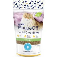 Proden PlaqueOff Croq-bites til katte - Økonomipakke: Veggie (2 x 60 g)