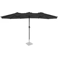 Vonroc Premium Parasol Iseo 460x270cm - inkl. overtræk - rektangulær | Sort