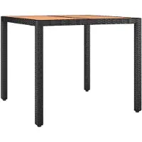 vidaXL Havebord Med Træbordplade - Sort / Massivt Akacietræ / 90 x 90 x 75 cm