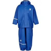 CeLaVi Børne Solid PU Basic Regntøj Sæt Havblå Oceanblue