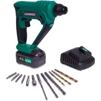 Vonroc Borehammer 20V - 3-i-1 Slagboremaskine - Pneumatisk - 1.3 Joule | Inkl. 4.0Ah akku, oplader & tilbehør