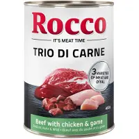 Rocco Økonomipakke: 24 x 400 g Classic Trio di Carne - Okse, Kylling & Vildt