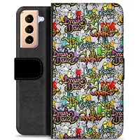 Mtp Products Samsung Galaxy S21+ 5G Premium Flip Cover med Pung - Graffiti