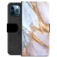Mtp Products iPhone 12 Pro Premium Flip Cover med Pung - Elegant Marmor