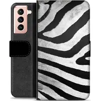 Mtp Products Samsung Galaxy S21 5G Premium Flip Cover med Pung - Zebra