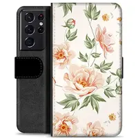 Mtp Products Samsung Galaxy S21 Ultra 5G Premium Flip Cover med Pung - Floral