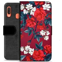 Mtp Products Samsung Galaxy A20e Premium Flip Cover med Pung - Vintage Blomster