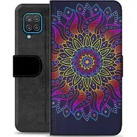 Mtp Products Samsung Galaxy A12 Premium Flip Cover med Pung - Farverig Mandala